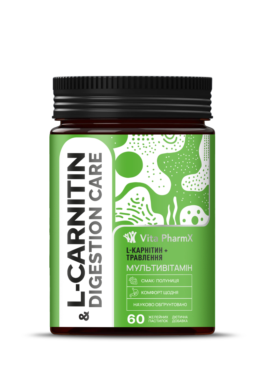 L-карнітин + травлення Vita PharmX®, вітаміни для дорослих, №60