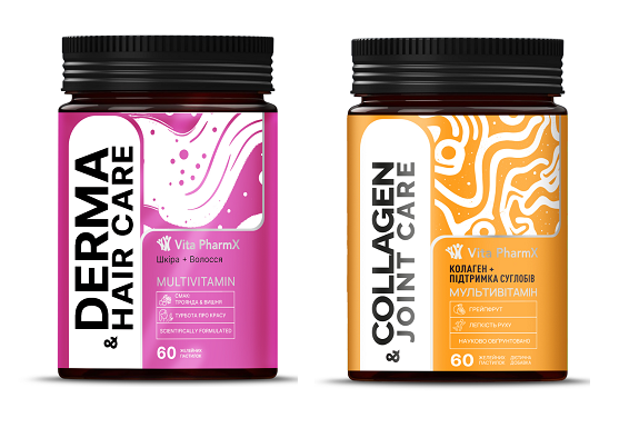 Набір 2: Краса шкіри та здоров’я суглобів. Derma & Hair Care + Collagen & Joint Care
