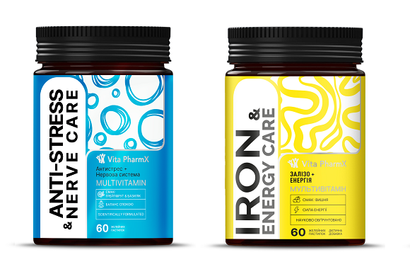 Набір 3: Антистрес та підзарядка енергією. Anti-Stress & Nerve Care + Iron & Energy Care