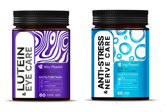 Набір 4: Підтримка зору та нервової системи. Lutein & Eye Care + Anti-Stress & Nerve Care