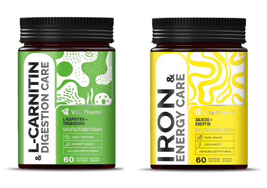 Набір 9: Енергія та здорове травлення. L-Carnitine & Digestion Care + Iron & Energy Care